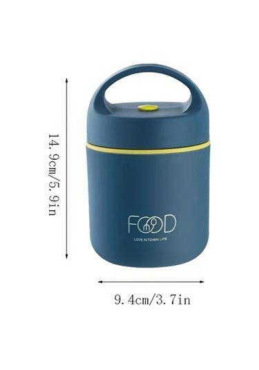 Meridiangoods Beige 680ml Paslanmaz Çelik 3ü 1 Arada Termal Yemek Seti 12 Saat Sıcak Tutar Bej