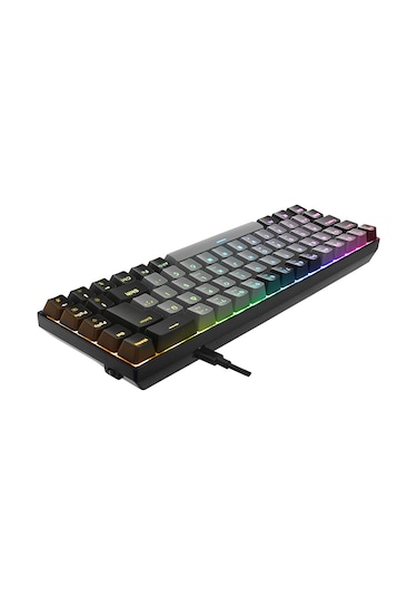 Acer Emachines Eak68 Gri/siyah Usb Rgb Backlight Red Swıtch Mekanik Q 68 Tuşlu Mini Gaming Oyuncu Klavyesi