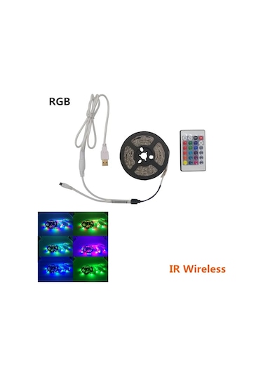 Wıxolighting 5 Metre Usb Led Şerit Işık 5v 3528 Smd, Tavan Ve Dolap Aydınlatma, Su Geçirmez Whıte 0-5w 5mrgb RGB
