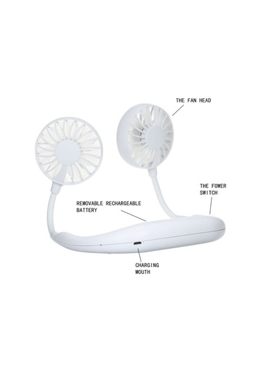 Soulader Taşınabilir Şarj Edilebilir Boyun Fanı, Çift Başlıklı Kişisel Klima, Kolay Taşınabilir Mini Fan, Hafif Ve Konforlu