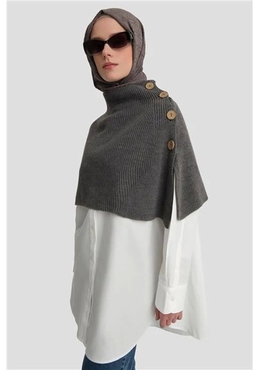 Armine Triko Pelerin 24kd4224 Antrasit