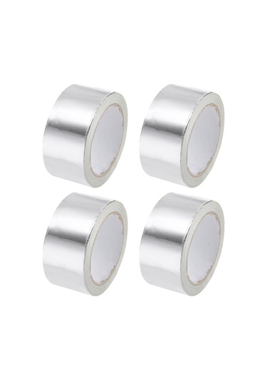 Alüminyum Folyo Bandı 2 İnç X 22 Metre Hvac İçin Gümüş Yüksek Sıcaklık Bant, Sızdırmazlık, Yama Sıcak Ve Soğuk Hava Kanalları 4 Pcs