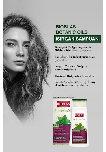 Bioblas Botanic Oils Isırgan Organik Zeytinyağı Şampuan 360 ml - Dolgunlaştırıcı, Saç Dökülmesine Karşı