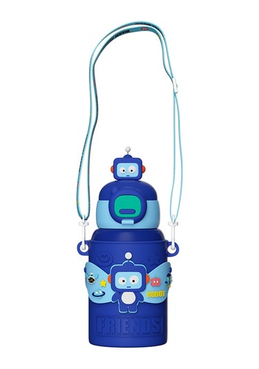 Aurora Çocuk Termos Bardağı 304 Paslanmazçelik Büyük Kapasiteli Termos Bardağı Mavi