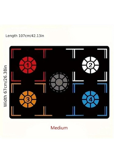 Elmpaly Medium Basketbol Ayak Hareketleri Antrenman Matı, Kaymaz Ve Sessiz İç Mekan Top Sürme Alıştırması