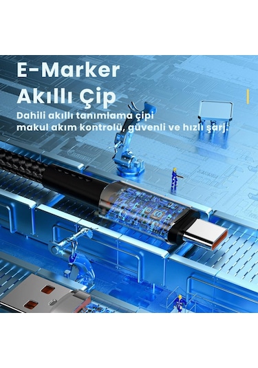 Essager 0.5cm 66w 6a Usb To Type-c Süper Hızlı Data Şarj Kablosu, Ultra Dayanıklı Şarj Ve Data Kablosu