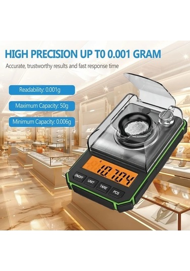 Fastbuy Challenger Turuncu 50g 0001g Hassas Dijital Cep Terazisi, Taşınabilir Arka Aydınlatmalı Turuncu