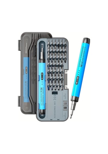 Xuweiwei Gri Blivrig 46li 1 Kablosuz Elektrikli Vidalama Seti 38 Manyetik Bit Usb Sarjli Lityum Batarya Onarim Aleti