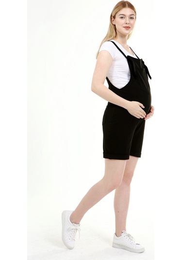 Luvmabelly Myrb6205 - Siyah Hamile Şort Salopet-siyah