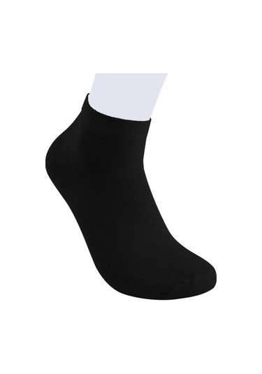 12 Adet Erkek Patik Siyah Çorap Siyah