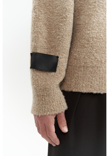 Zane Fermuar Detay Vizon Erkek Triko Kazak Vizon