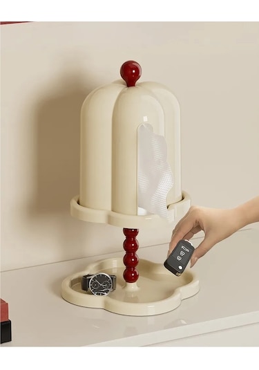 Beige Antik Tarzdaki Fransız Retro Doku Kutusu Gelişmiş Kutu Beyaz