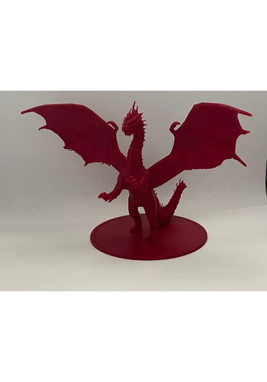 3d Baskı Kırmızı Ejderha Figürü Detaylı Fantastik Dragon Biblo Masaüstü Dekor 01