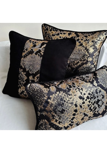 Tıny Kırlent Kılıfı Seti Hardal - Siyah