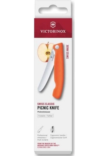 Victorinox 6.7839.fc1 Swiss Classic 11cm Katlanır Piknik Bıçağı, Turuncu Renkli