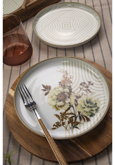 Kütahya Porselen Moderna 6 Kişilik 19 Cm Pasta Takımı Nostalji