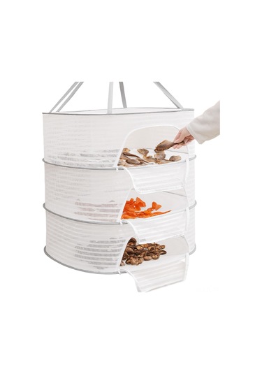 Lemestar 3 Katlı Çok Amaçlı Bitki Kurutma Ağı - Fırça Desenli Çok Katlı Kurutma Ağı