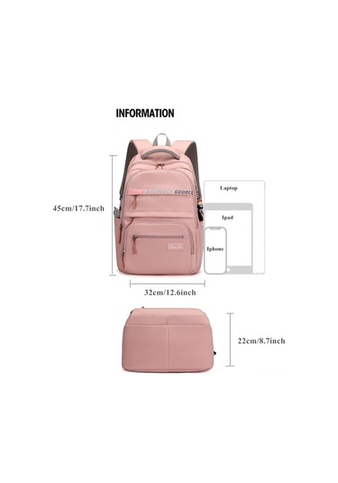 Mufunye Kadın Öğrenci Sırt Çantası, Nylon Hafif, Büyük Kapasite, Omuz Baskısı Azaltıcı, Yan Cep, Üniversite/ortaokul, Siyah Vintage Desenli Günlük Çanta Çok Renkli