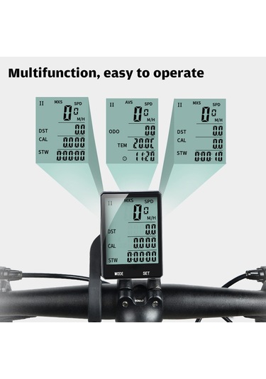 Aubyhe Sürekli Işık Ve Su Geçirmez Bisiklet Hızı Ölçer, Lcd Ekranlı Akıllı Spor Takip Cihazı - Ipx6 Koruma, Sıcaklık Ve Mesafe Göstergesi Yeşil