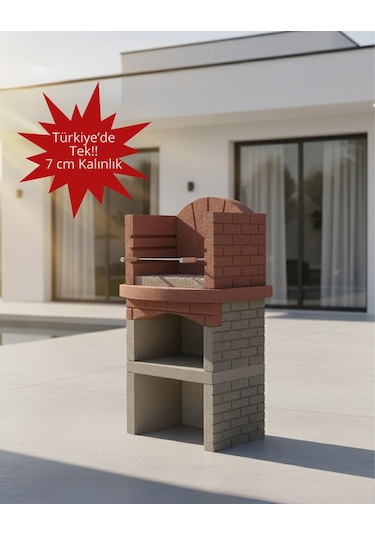 Mangal Barbekü 70 Lik Piknik Model Gri - Kırmızı