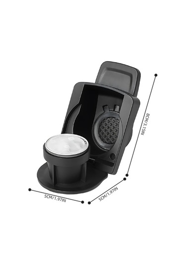 Novahub Çok Amaçlı Kahve Filtre Adaptörü - Yeniden Kullanılabilir, 3 Tip Pod Uyumlu, Siyah Siyah