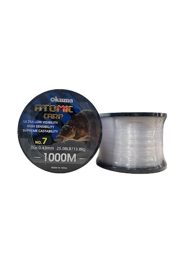 Okuma Atomic Carp 1000mt 0.43mm Bobin Sazan Misinası Şeffaf