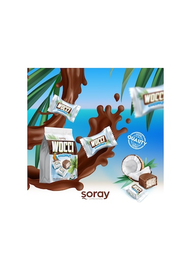 Şoray Wocci Coconut Sütlü Kokolin Hindistan Cevizli Bar 960 G