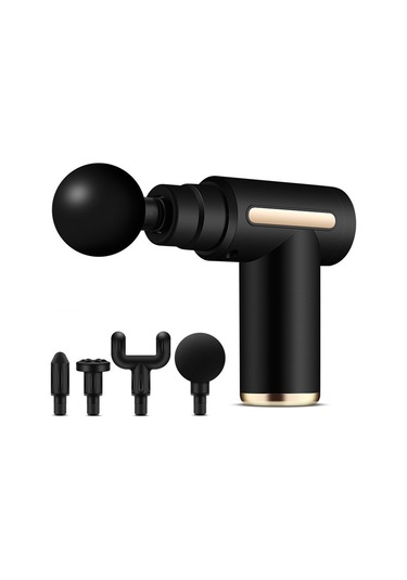 Hangfox Ev Ve Taşınabilir Kas Gevşetici Masaj Aleti, 6 Seviye Hız Ayarlı 1800-3200rpm , 4 Değiştirilebilir Uç, 1200mah Pil Ve Type-c Şarj Siyah