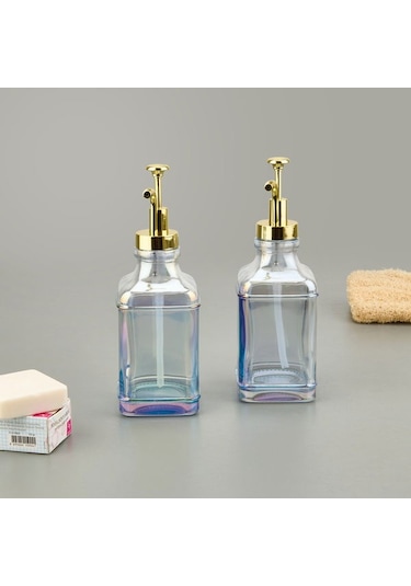 Perotti Pablo Lüsterli 2'li Cam Sıvı Sabunluk - Şeffaf / Sarı - 500 Ml Şeffaf / Sarı Sarı - Şeffaf