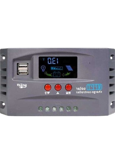 Pazly 12v/24v Otomatik Solar Regülatör Lcd Ekranlı 2xusb Şarj Kontrol Cihazı