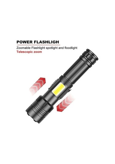 Ulzyvf Yüksek Xhp70 Usb Şarjlı, 20000 Rk Siyah Taktik Fener Createtech Zoomlanabilir Yürüyüşü, Kamp İçin Siyah