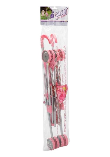 13001 Katlanır Metal Baston Oyuncak Puset Çilek Desenli