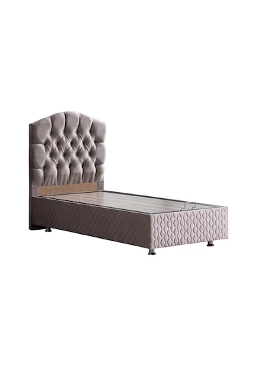 Setaymobilya Baza, Zümrüt Gri Tek Kişilik Baza + Başlık Seti, Setay