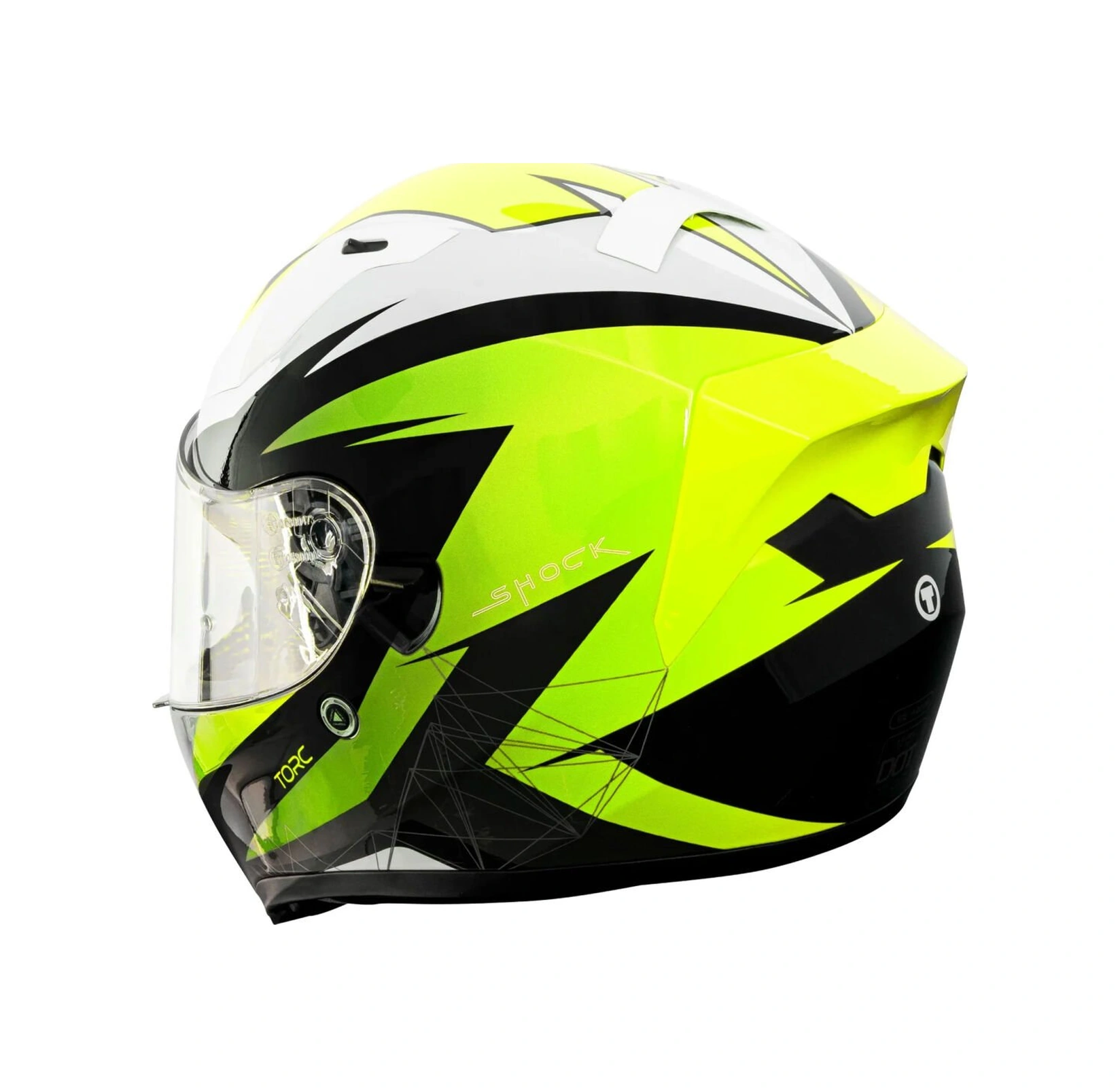 Torc T-15 Shock Kapalı Motosiklet Kaskı Beyaz - Sarı - Siyah