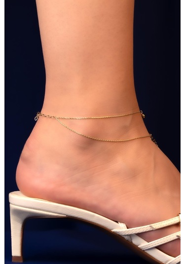 14 Ayar Altın Firuze Taşlı Melek Kanadı Halhal Hal0016 Rose