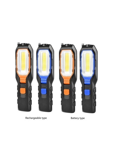 Ulzyvf Createtech Yürüyüş Şarj Mekanlı Fener, Mavi Magnet Led Lambası, Kamp Işığı, Gece Fonksiyonlu, Dış Çok Cob Balıkçılık Araçları İçin Mavi