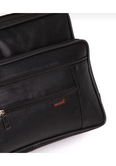 Newish Polo Hakiki Deri Plastik Saplı Postacı El Omuz Çantası Yan Büyük-kasasız Siyah - Siyah