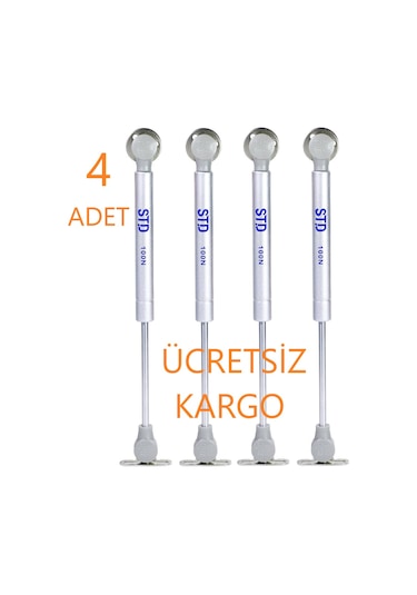 Std Dolap Amortisörü 4 Adet Gazlı Piston Kapak Hidroliği 100N