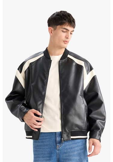 Defacto Regular Fit Kolej Yaka Bomber Fermuarlı Mont C5844ax25aubk27 Siyah