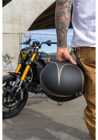 Torc T-50 Del Mar Hardy Açık Motosiklet Kaskı Mat Siyah Gri