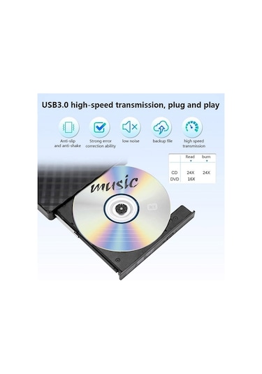 Sones Bt699 Usb / Type-c Harici Optik Sürücü Kılıfı Dizüstü Bilgisayar Dvd Yazıcı Taşınabilir İnce Disk Oynatıcı
