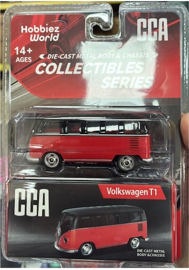 Cca Collectibles Series Volksvagen T1 Kırmızı-siyah 1/64 Model Araba