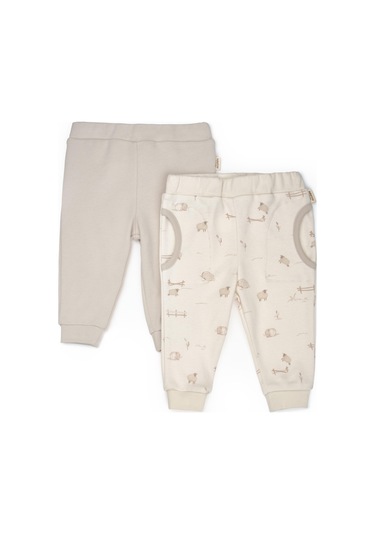 Bebek 2li Pantalon %100 Organik Pamuk , Bebek - Yenidoğan- Csy8180 Krem