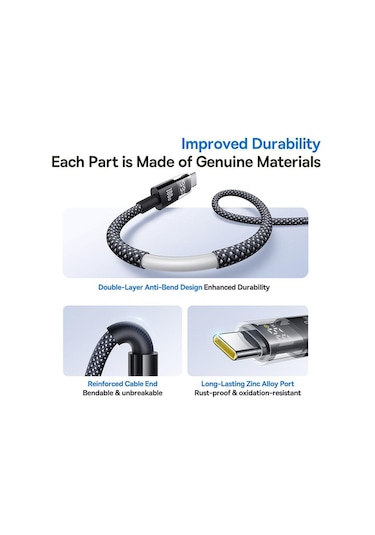 Baseus Display 100w Type-c'den Type-c'ye Hızlı Şarj Kablosu, Uzunluk:2 M