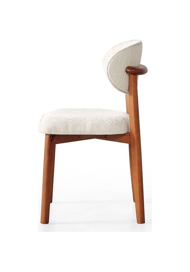 Boho İskandinav Natural Ahşap Masa Sandalye Takımı 90x90 Ceviz