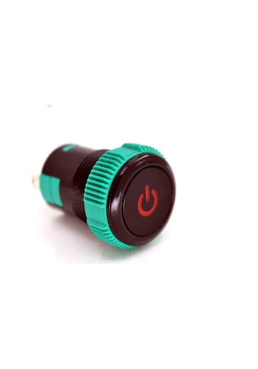 19mm 12v 20a Power Logolu Kırmızı Işıklı 1-0 Elektrik Anahtarı