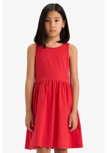 DeFacto Kız Çocuk Bisiklet Yaka Basic Düz Kolsuz Yazlık Elbise B4336A825SMRD51