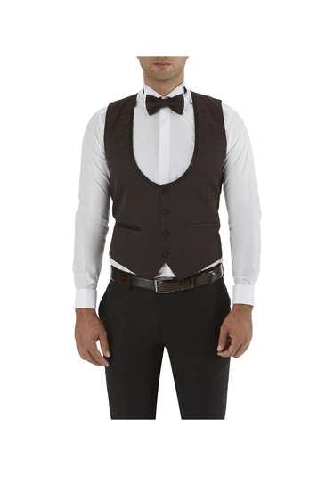 Y 141 Slim Fit Siyah Klasik Yelek Siyah