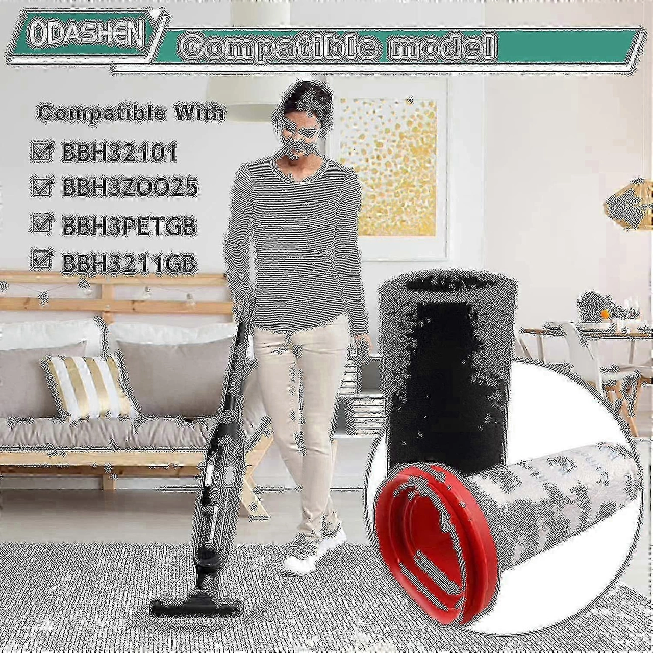 Bosch Flexxo Serisi 4 - 3'lü Paket İçin 25.2v Elektrikli Süpürge Filtresi