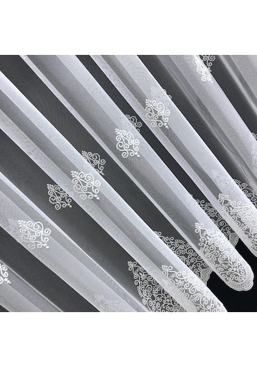 Tül Perde Kırışmaz Grek Zemin Serpme Işleme 2 Farklı Desen Çok Renkli